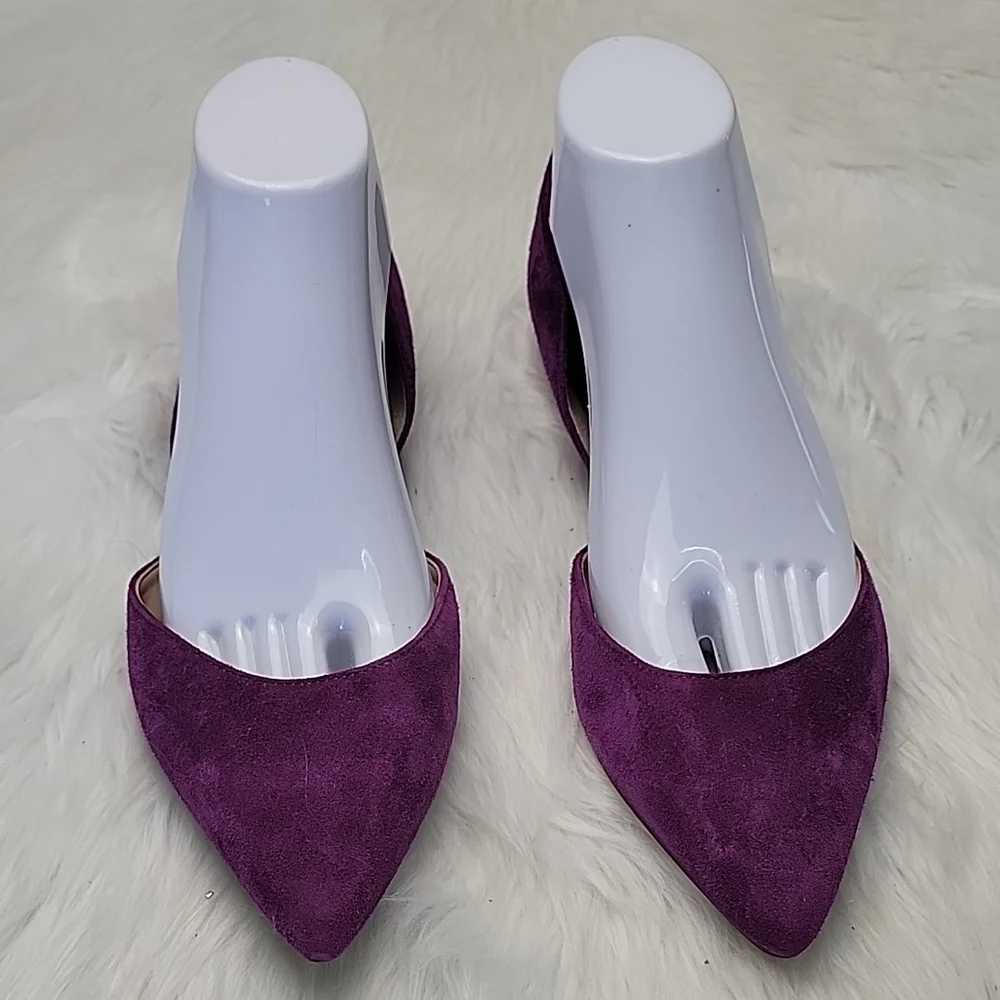 SAM EDELMAN Rodney Purple Suede d'Orsay Pointed Toe‎ Party Office Slip On Flats